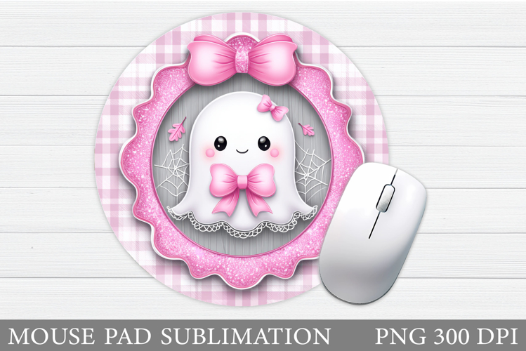 Cute Ghost Mouse Pad Sublimation. Halloween Mouse Pad Design