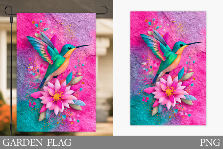 Hummingbird Garden Flag. Bird Garden Flag Sublimation