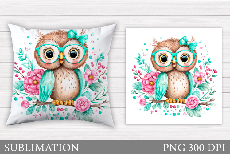 Cute Owl Pillow Design. Cute Owl Sublimation