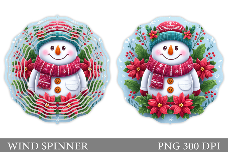 Christmas Wind Spinner. Cute Snowman Wind Spinner Design