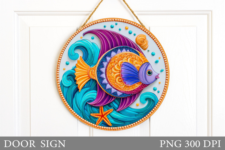 Fish Door Sign Sublimation. Fish Sublimation