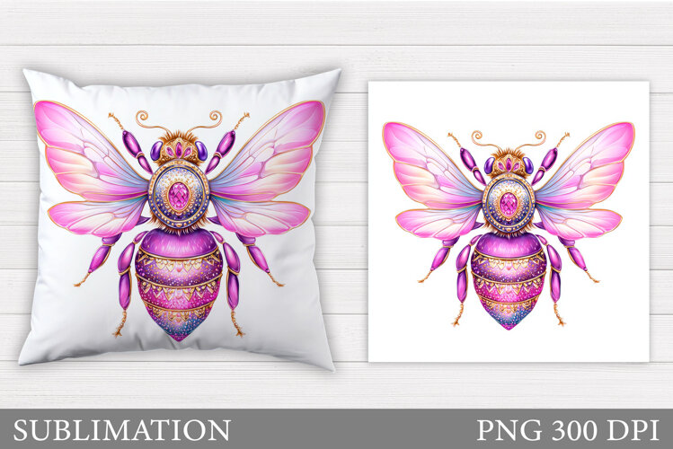 Bee Pillow Sublimation. Bee Sublimation example image 1