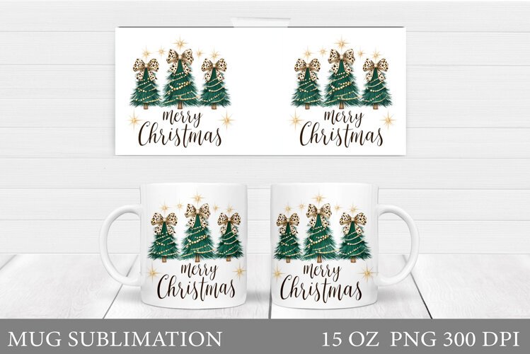 Christmas Tree Mug Design. Christmas Mug Sublimation example image 1