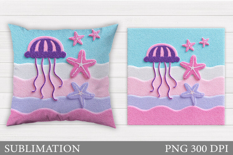 Jellyfish Sublimation. Jellyfish Pillow Design example image 1