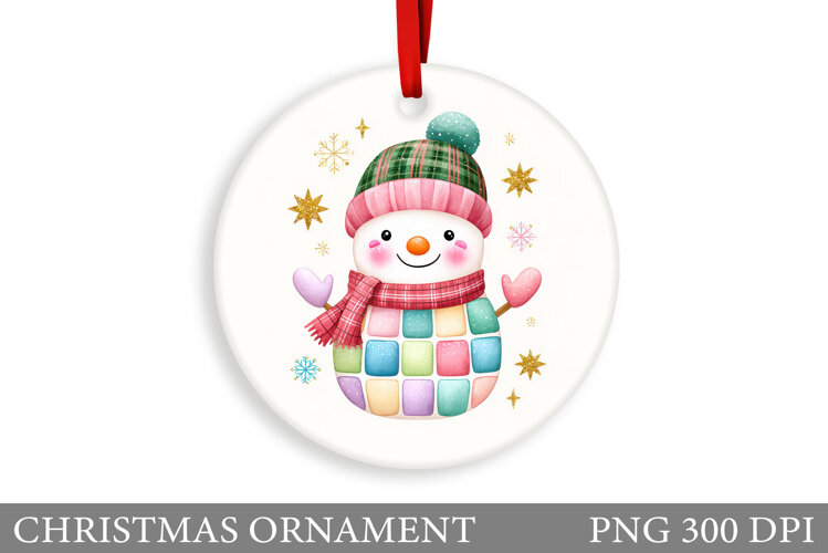 Cute Snowman Christmas Ornament. Snowman Ornament Design example image 1