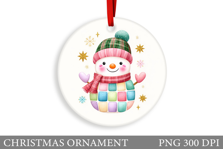 Cute Snowman Christmas Ornament. Snowman Ornament Design