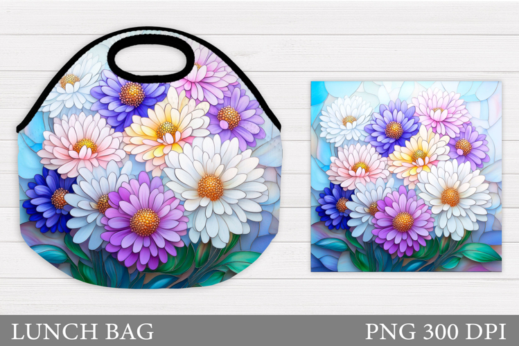 Flowers Lunch Bag Sublimation. Floral Lunch Bag Design