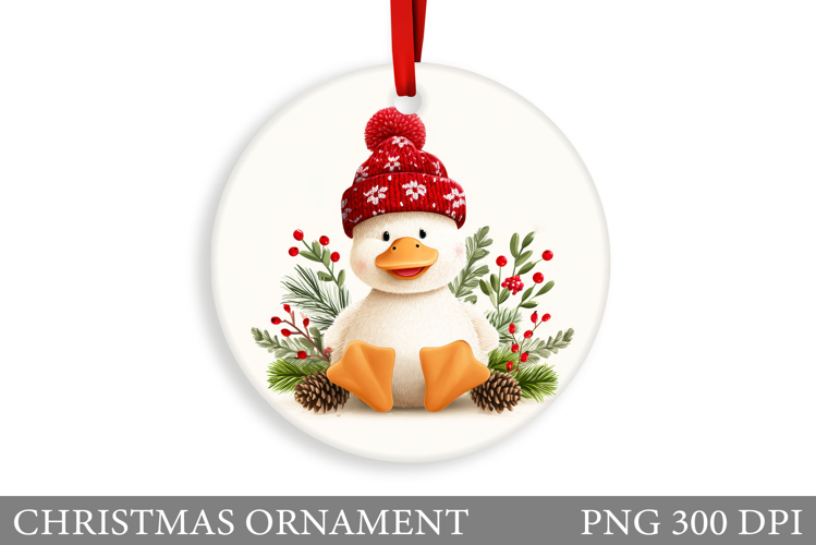 Cute Goose Christmas Ornament. Christmas Sublimation
