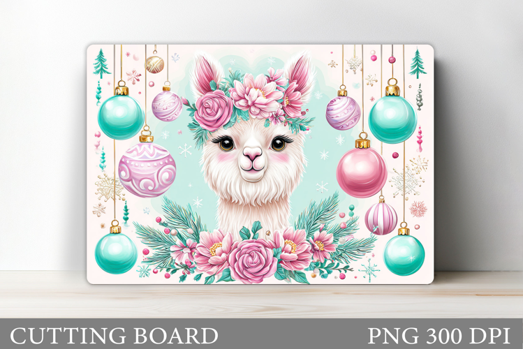 Christmas Lama Cutting Board. Christmas Cutting Board