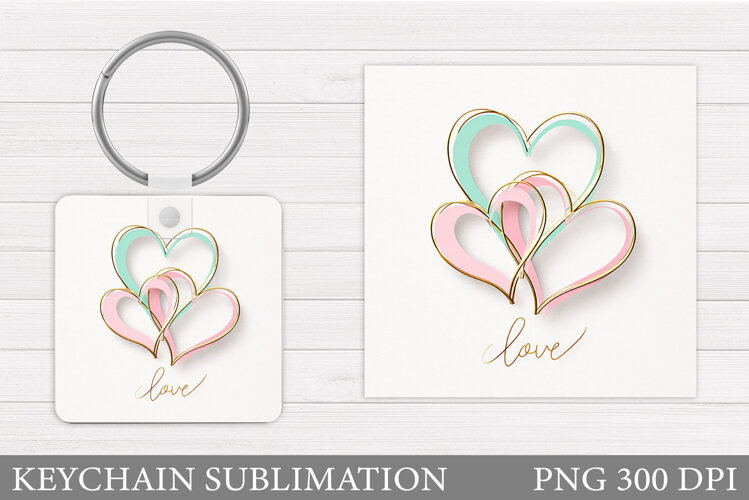 Love Keychain Design. Valentine Keychain Sublimation example image 1