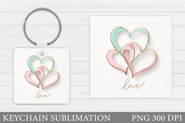 Love Keychain Design. Valentine Keychain Sublimation