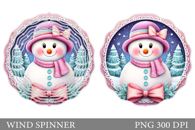 Cute Snowman Wind Spinner. Christmas Wind Spinner Design