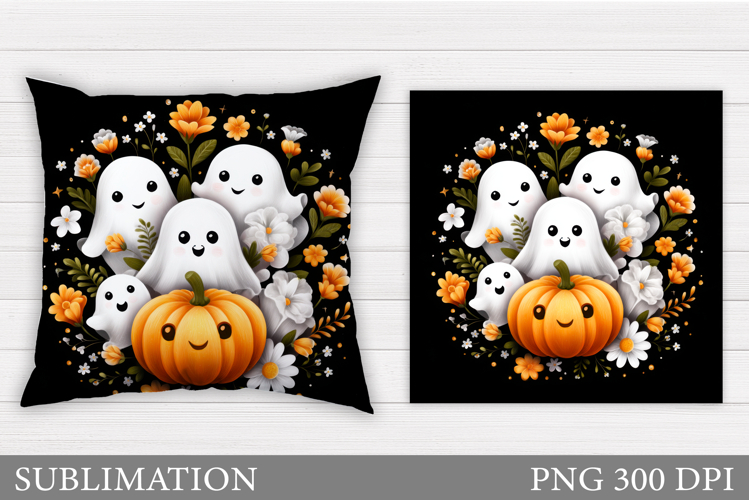 Halloween Ghost Pillow Design. Halloween Ghost Sublimation