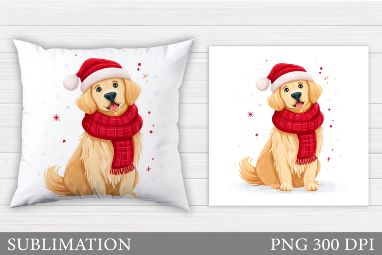Christmas Dog Pillow Design. Christmas Pillow Sublimation