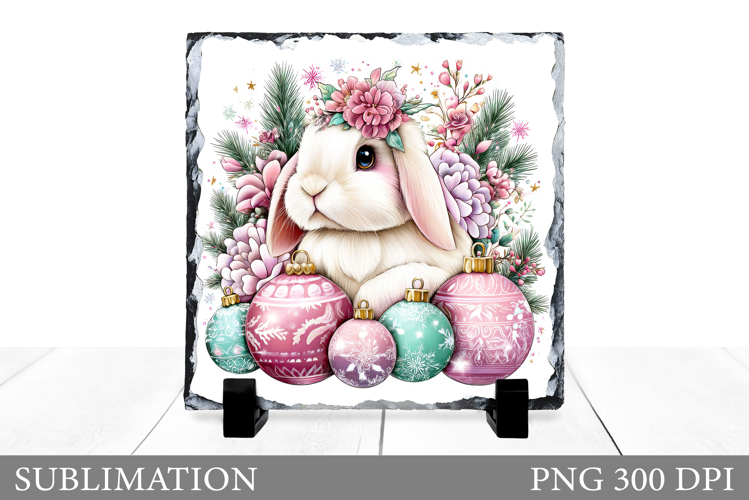 Christmas Bunny Sublimation. Christmas Bunny Slate Design