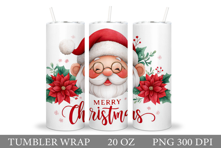 Cute Santa Claus Tumbler. Christmas Tumbler Sublimation