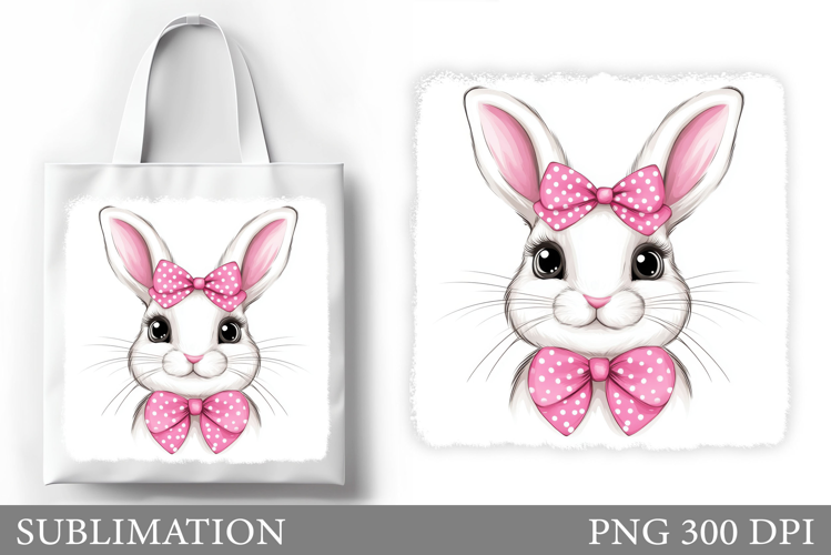 Cute Bunny Tote Bag Design. Bunny Sublimation