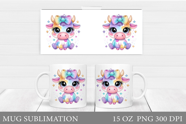Iridescent Cow Mug Design. Iridescent Cow Sublimation