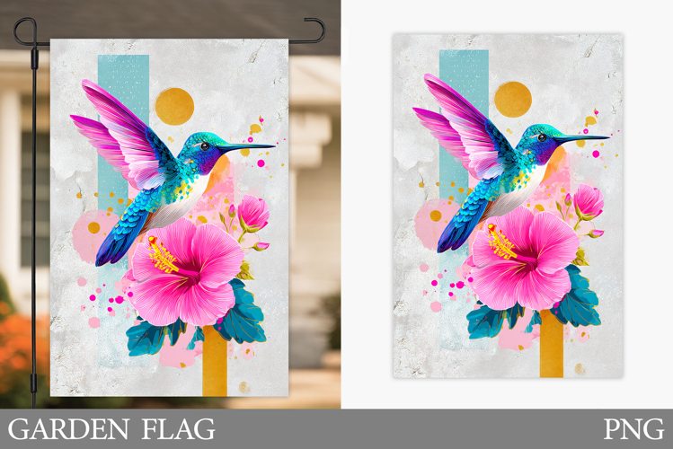 Hummingbird Garden Flag. Bird Garden Flag Sublimation