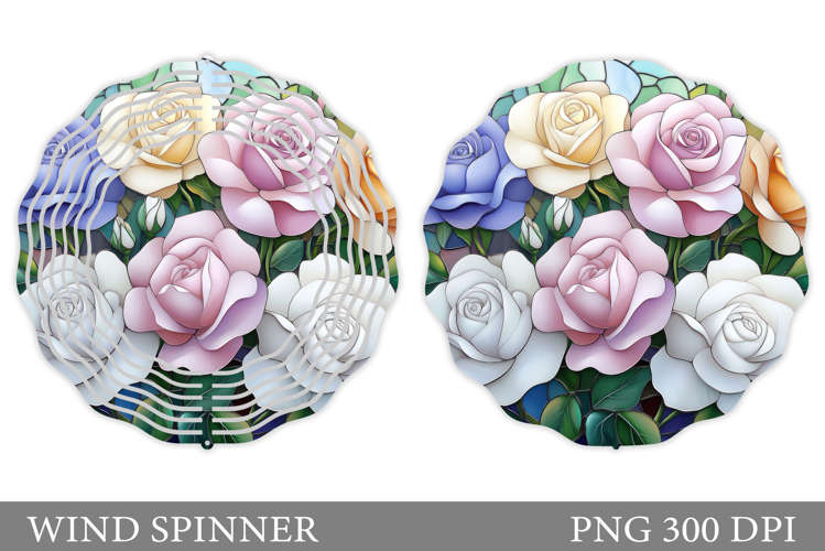 Roses Wind Spinner Design. Flowers Wind Spinner Sublimation