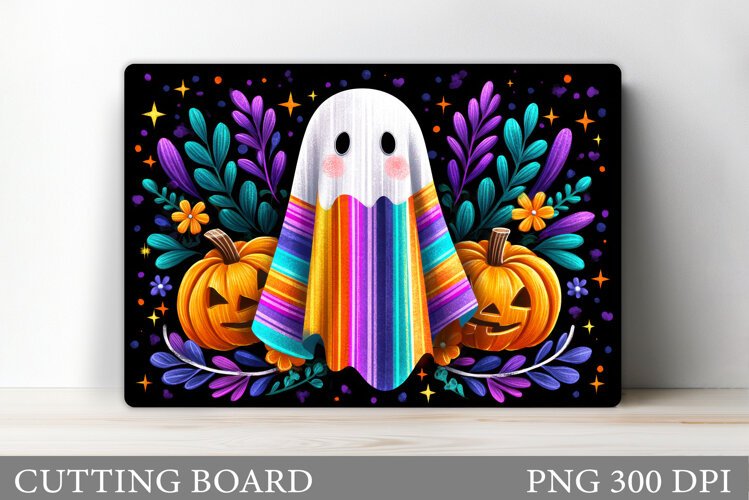 Cute Ghost Cutting Board Design. Halloween Cutting Board example image 1