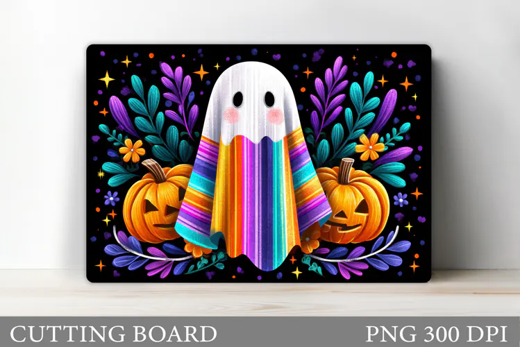 Cute Ghost Cutting Board Design. Halloween Cutting Board