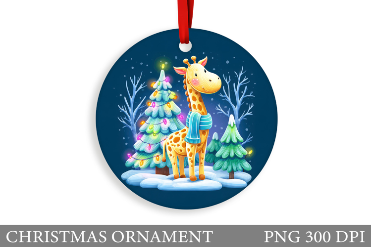 Cute Giraffe Christmas Ornament. Christmas Ornament Design