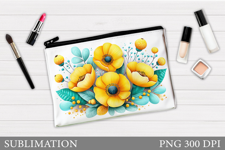 Flowers Makeup Bag Design. Flowers Makeup Pouch Sublimation