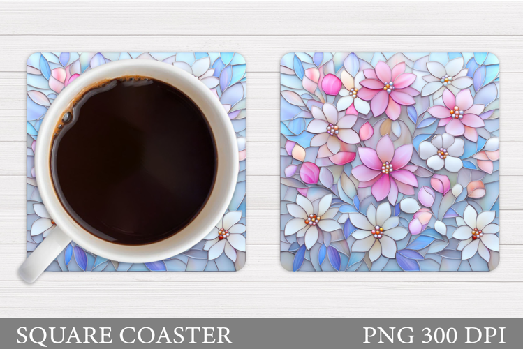 Wildflowers Coaster Design. Floral Coaster Sublimation
