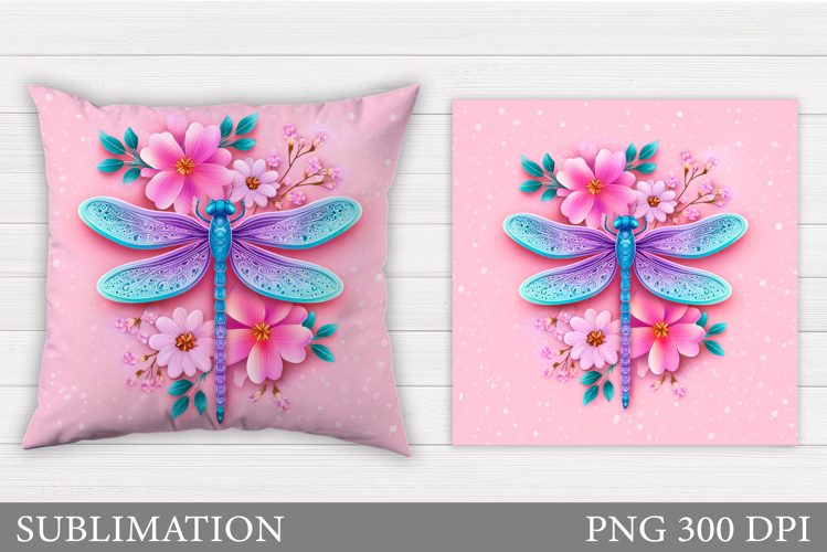 Dragonfly Pillow Design. Dragonfly Sublimation