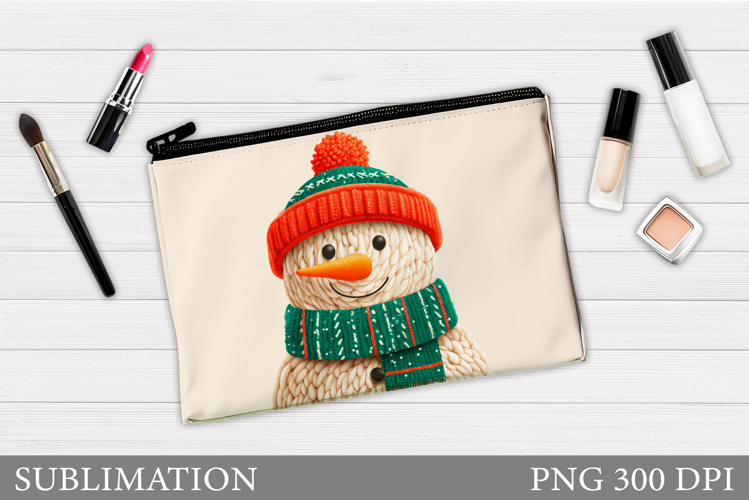 Snowman Cosmetics Bag. Christmas Makeup Bag Sublimation
