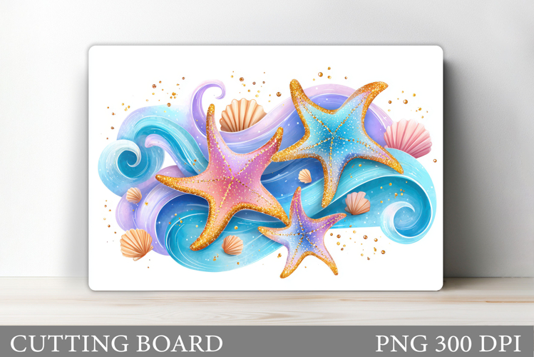 Starfish Cutting Board. Sea Cutting Board Sublimation