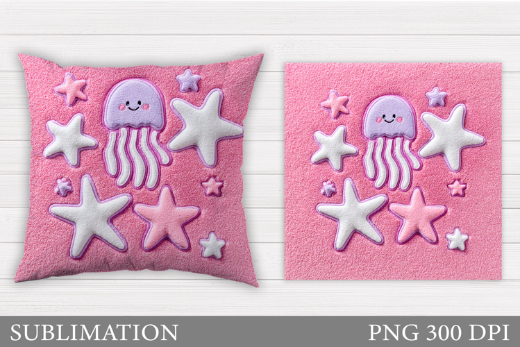 Jellyfish Sublimation. Starfish Pillow Design example image 1