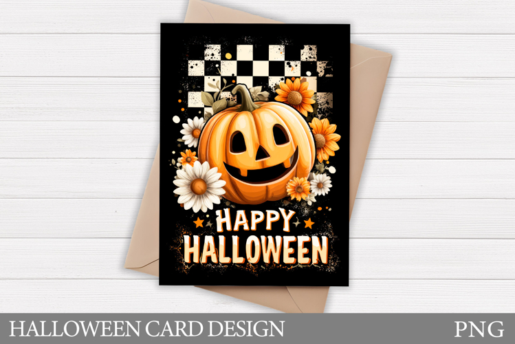 Halloween Card Printable. Halloween Pumpkin Card Design