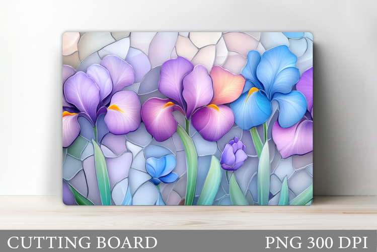 Irises Cutting Board Sublimation. Flowers Cutting Board