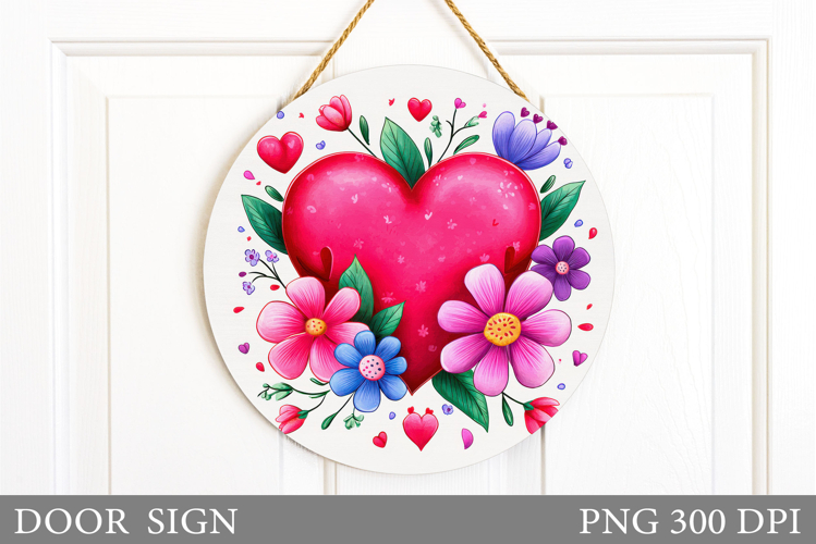 Heart Door Sign Design. Valentines Door Sign Sublimation