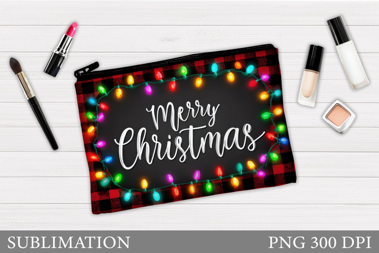 Merry Christmas Cosmetics Bag. Christmas Tree Makeup Bag
