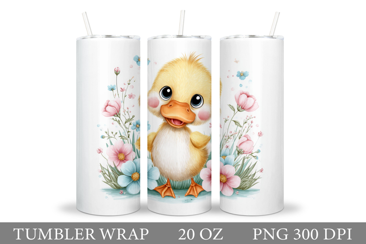Cute Duck Tumbler Design. Spring Tumbler Sublimation