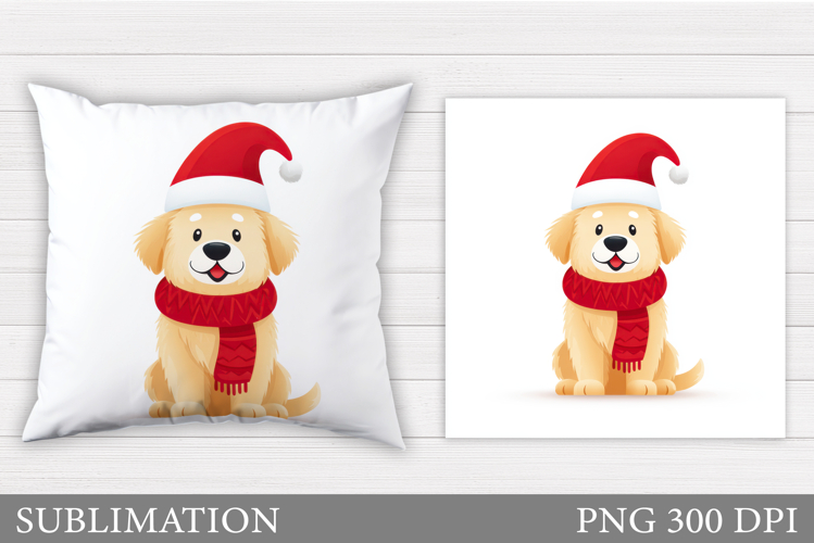 Christmas Dog Pillow Design. Christmas Pillow Sublimation