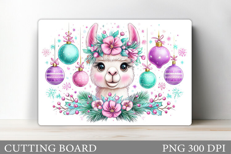 Christmas Lama Cutting Board. Christmas Cutting Board example image 1