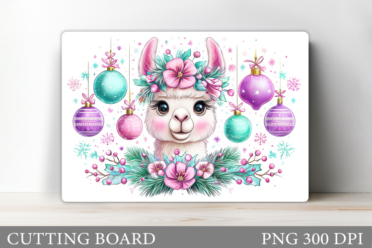 Christmas Lama Cutting Board. Christmas Cutting Board
