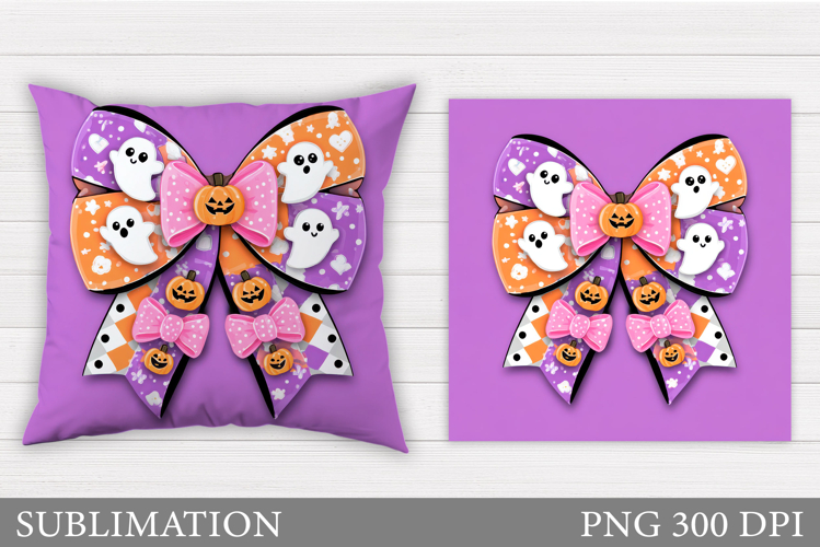 Halloween Bow Pillow Design. Halloween Pillow Sublimation