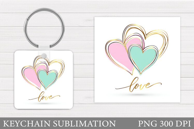 Love Keychain Design. Valentine Keychain Sublimation example image 1