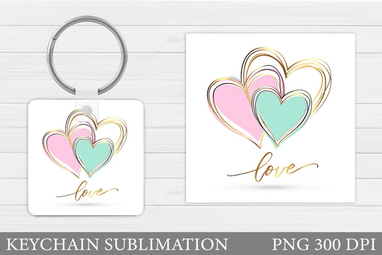Love Keychain Design. Valentine Keychain Sublimation