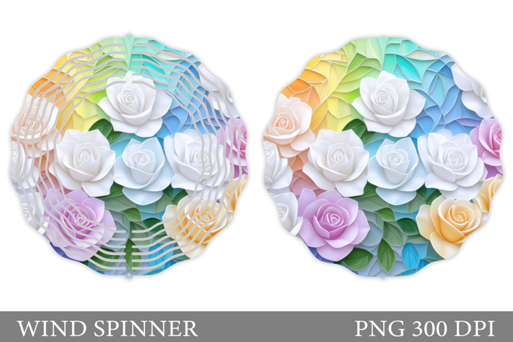 Roses Wind Spinner Design. Flowers Wind Spinner Sublimation