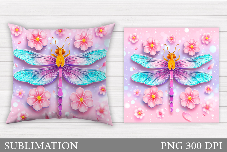 Dragonfly Sublimation. Dragonfly Pillow Design