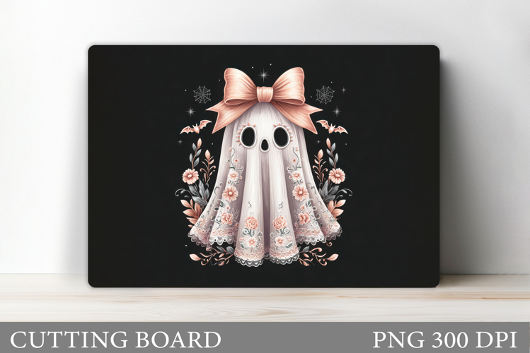 Cute Halloween Cutting Board. Cute Ghost Cutting Board example image 1