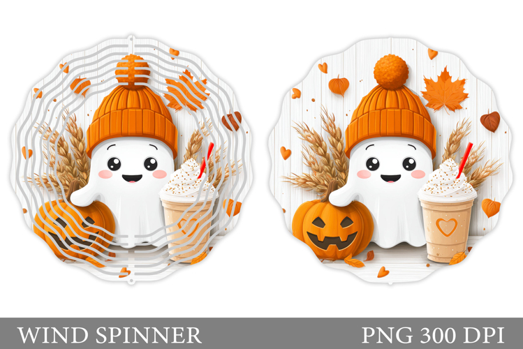 Cute Ghost Wind Spinner Design. Cute Halloween Wind Spinner