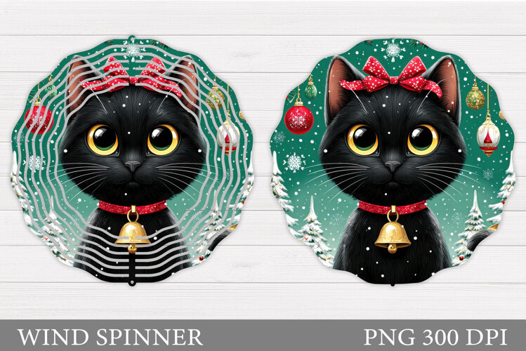 Christmas Cat Wind Spinner. Christmas Wind Spinner Design example image 1