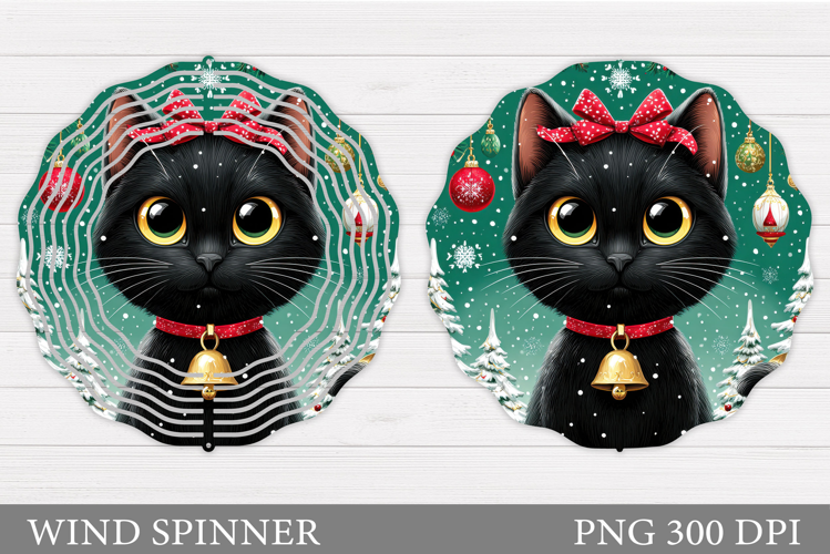 Christmas Cat Wind Spinner. Christmas Wind Spinner Design